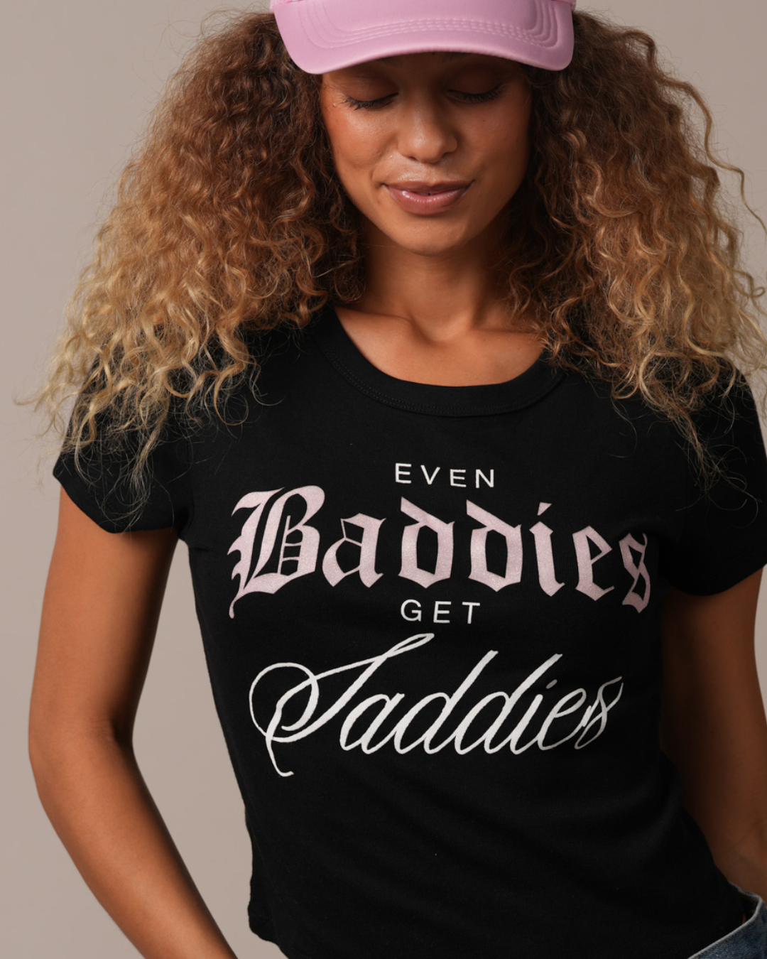 EVEN BADDIES GET SADDIES ™ Crop Tee - Black